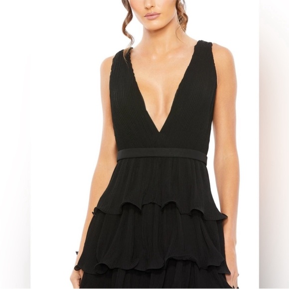 Mac Duggal Black Layered Maxi Dress - Picture 3 of 8